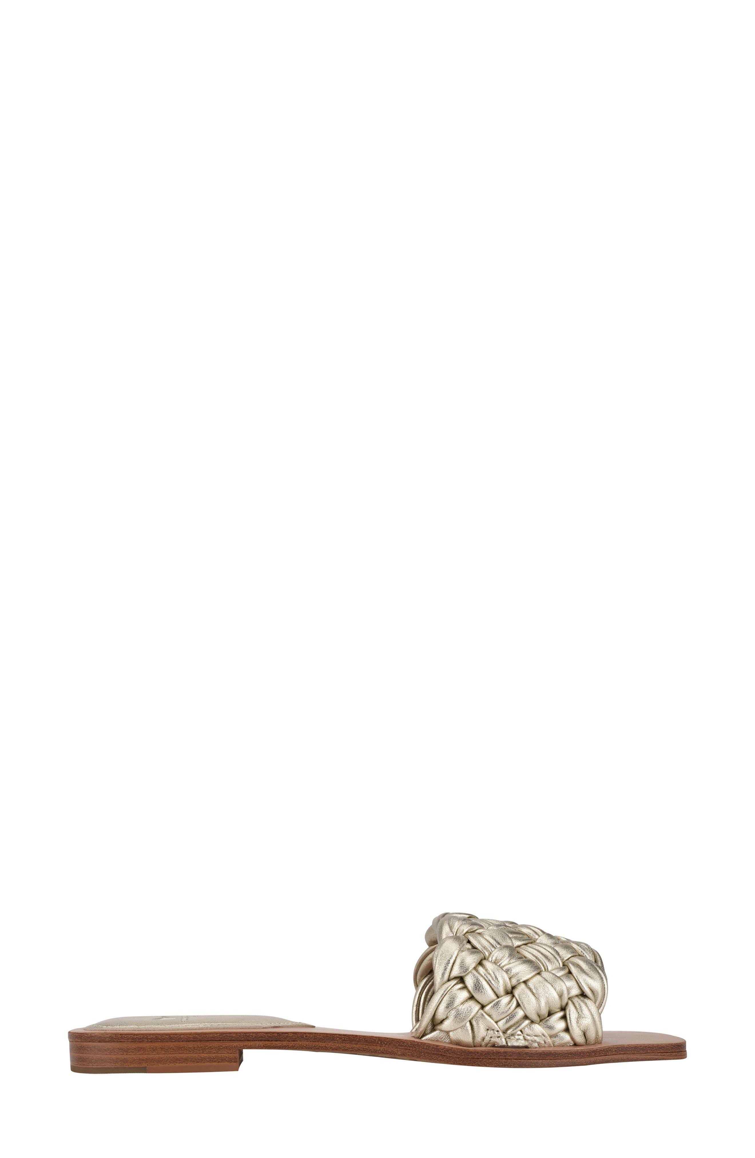 Marc Fisher Reanna Flat Slide - Gold Leather - 5