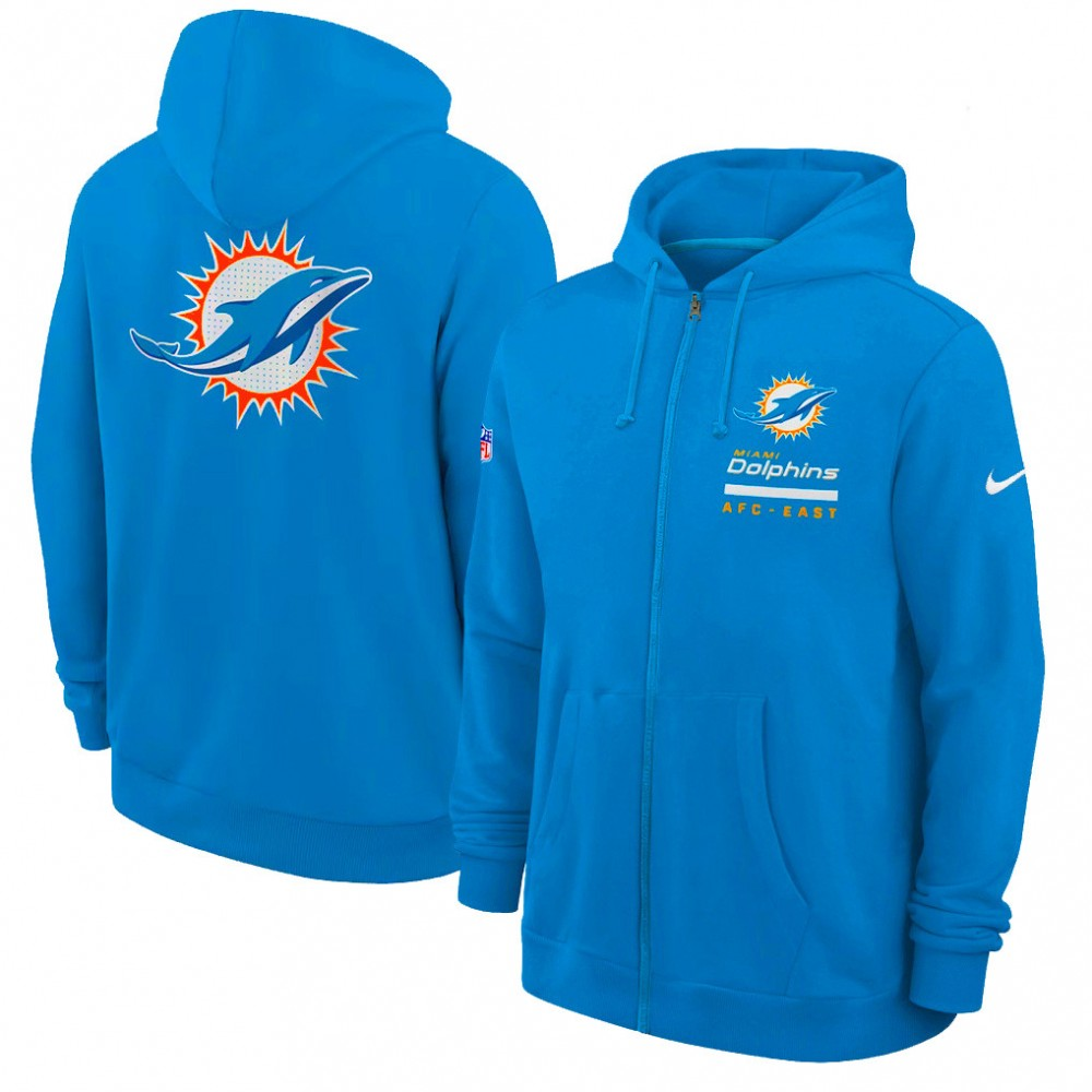 Men's Miami Dolphins Utility Player Sideline NFL Full-Zip Hoodie