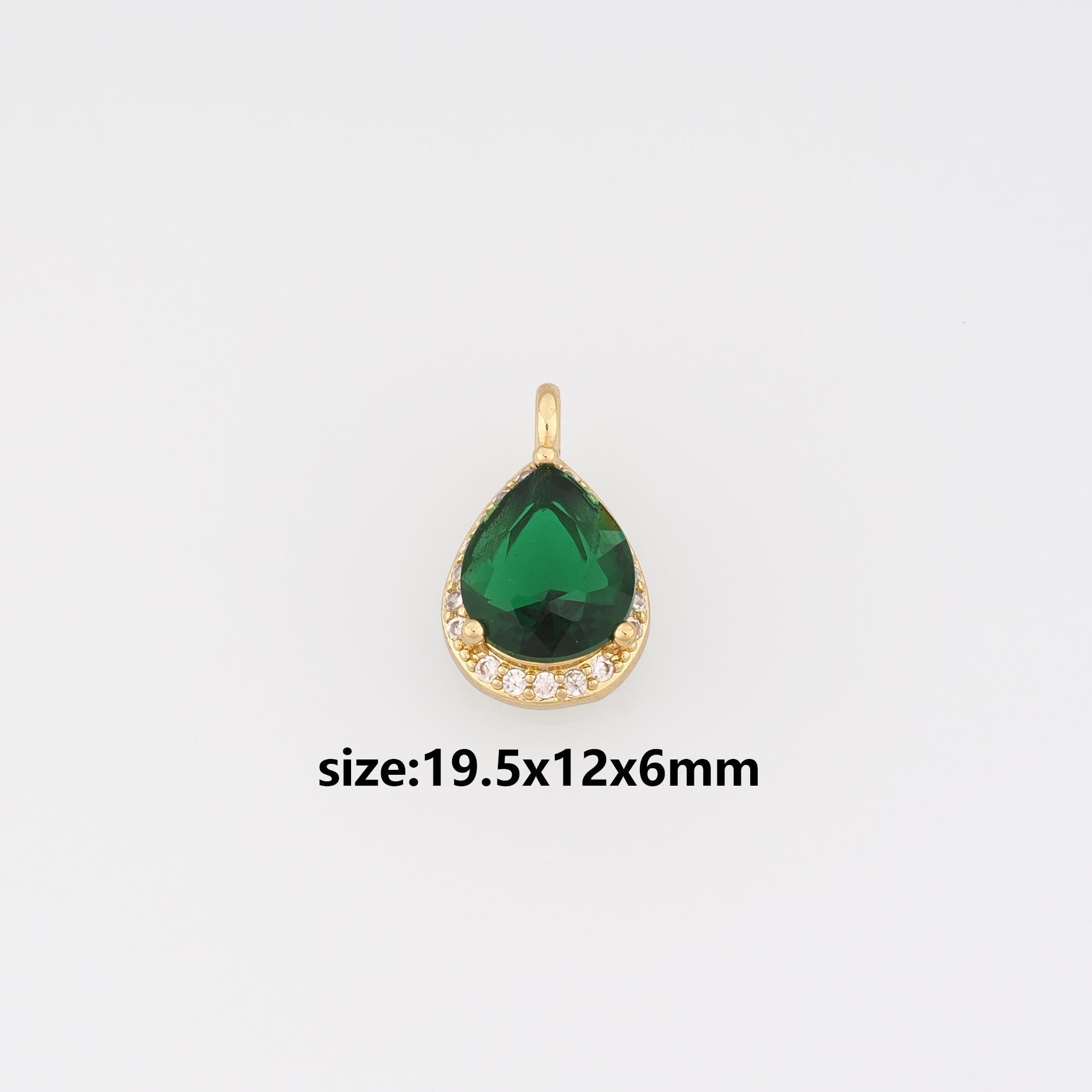 18K Gold Filled Teardrop Pendant,Crystal Water Drop Charm Earrings Necklace for DIY Jewelry Making Supply