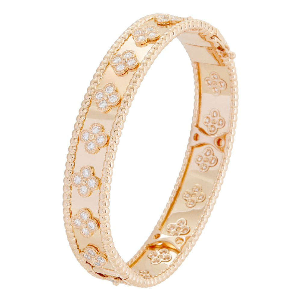 Van Cleef & Arpels Perlet Clover Bracelet 18K Rose Gold Diamond VCARP3O200