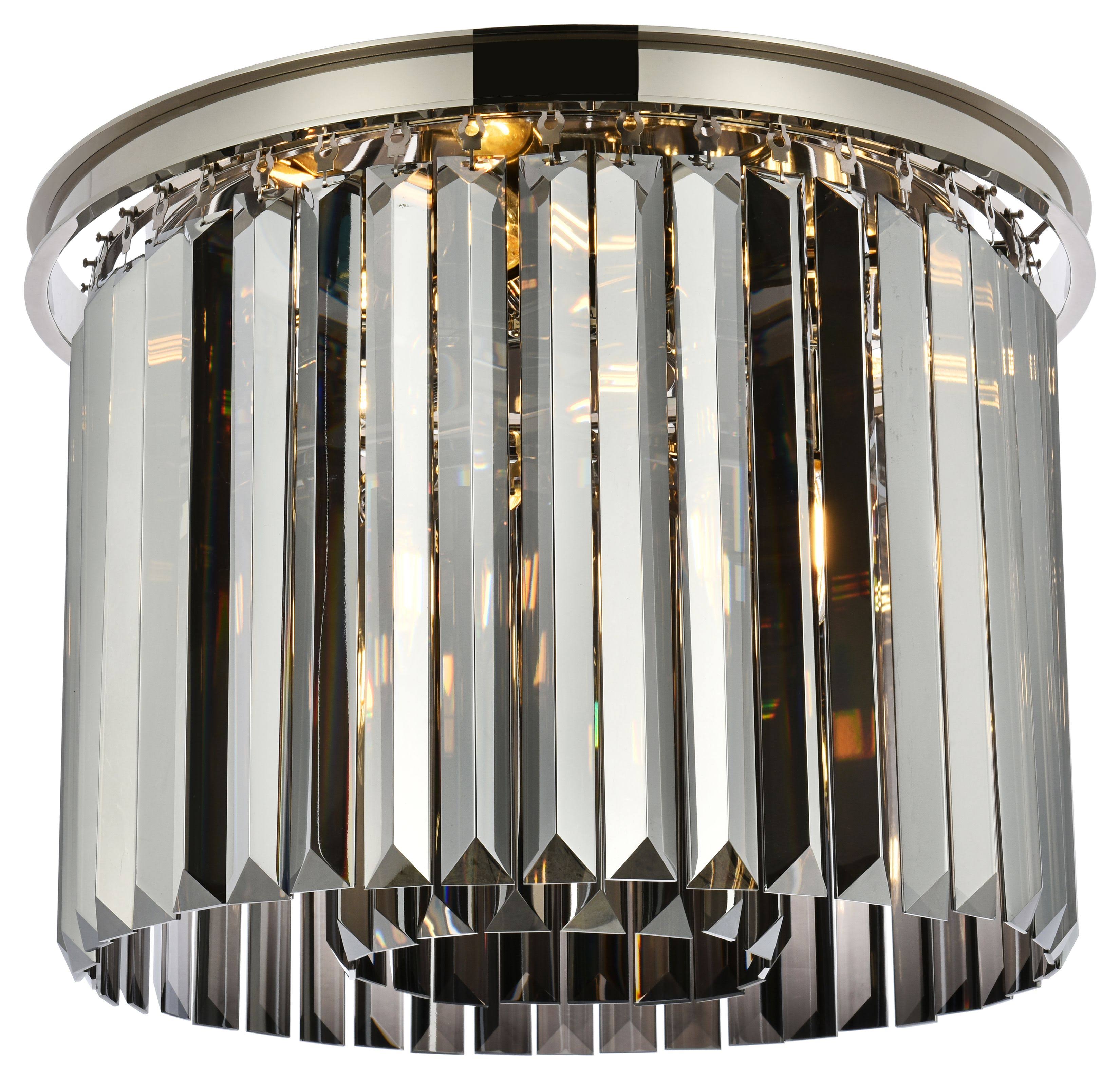 Elegant 1238F20PN-SS/RC Sydney 6 Light Polished Nickel Flush Mount