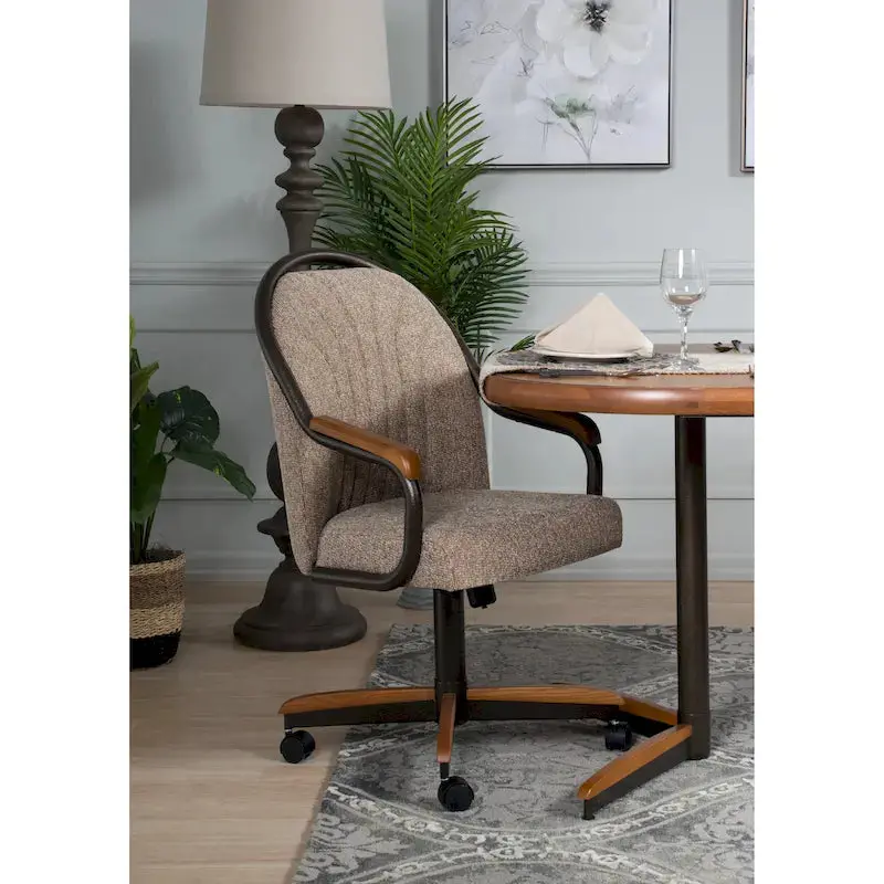 Swivel-and-Tilt Dining Chair – Casual Cushioned Seat with Smooth Rolling Casters