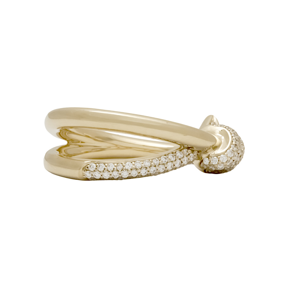 Tiffany & Co. Knot Double Row Ring 18K Yellow Gold Diamond 69346642