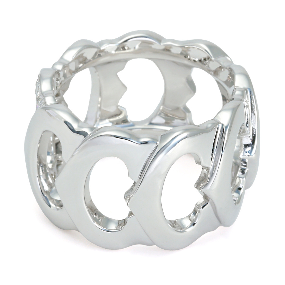 Cartier C Do 1 Motif Diamond Ring 18K White Gold