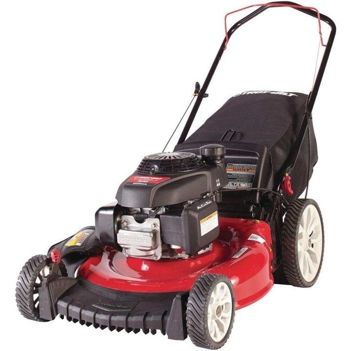 troy-bilt-21 in. 160 cc Gas Walk Behind Push Mower with High Rear Wheels and 3-in-1 Cutting System