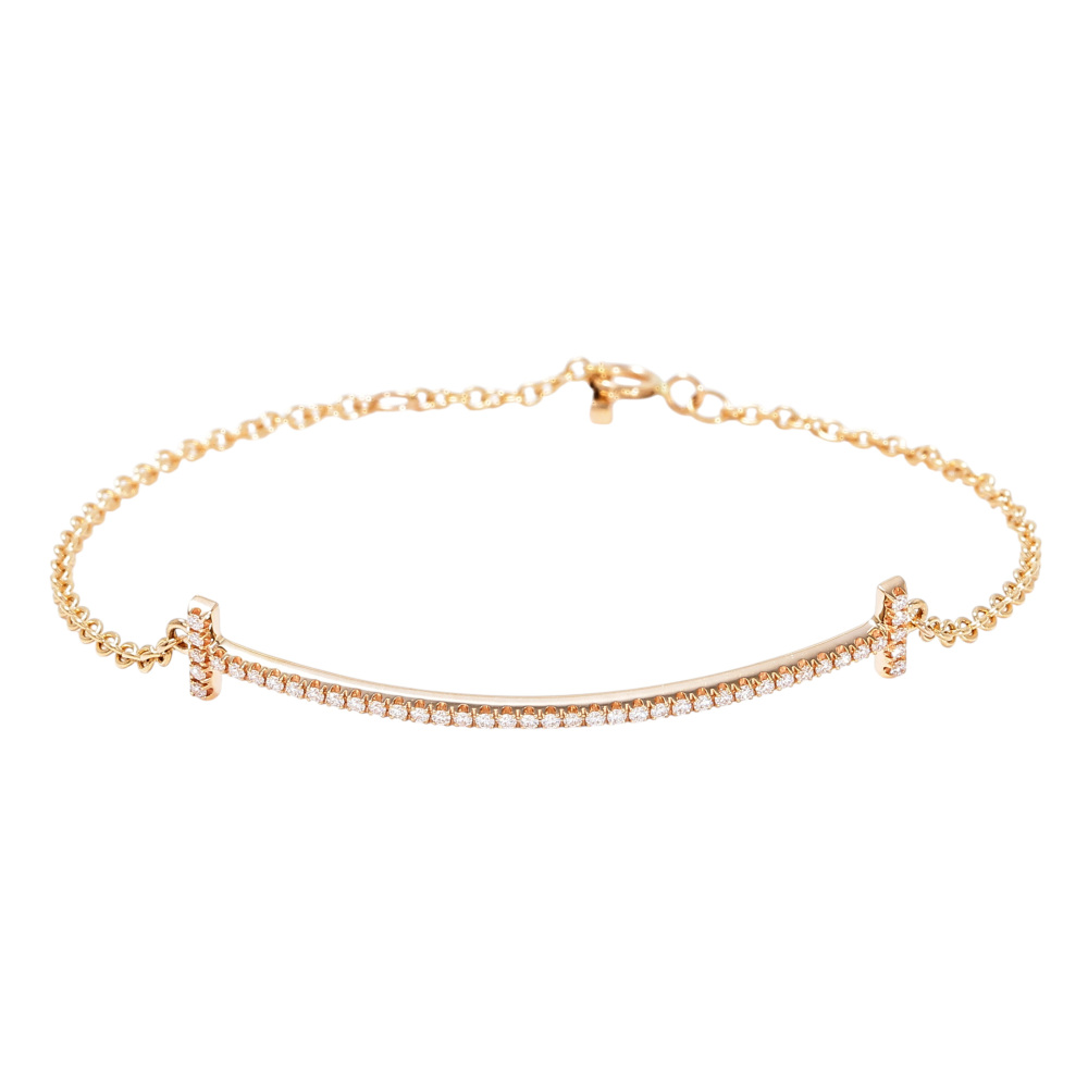 Tiffany & Co. Tiffany T Bracelet 18K Rose Gold Diamond 60150747