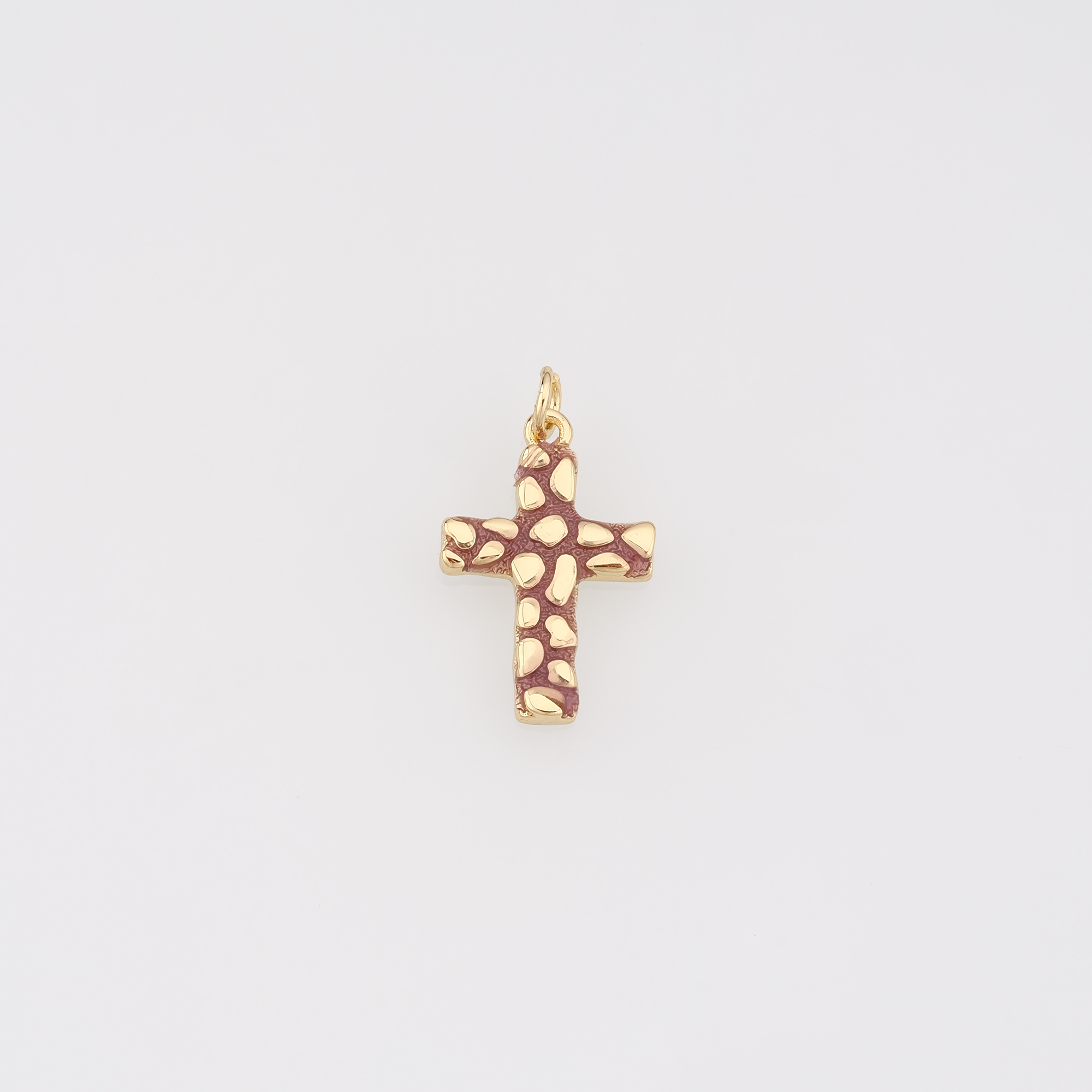 18K Gold Filled Cross Pendant,Enamel Religious Charm Earrings Necklace for DIY Jewelry Making Supply