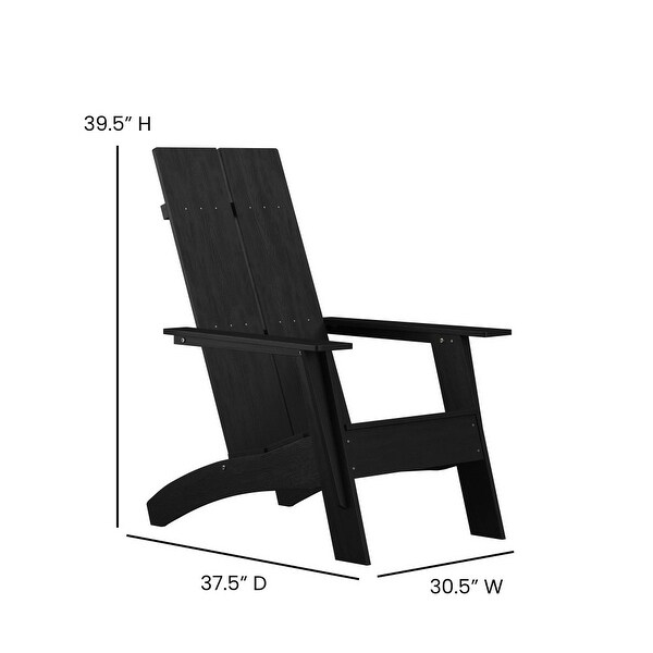 Modern AllWeather Dual Slat Adirondack Style Chair with Footrest
