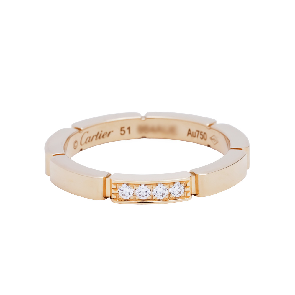 Cartier Mayon Pantale Ring 18K Yellow Gold Diamond B4080300