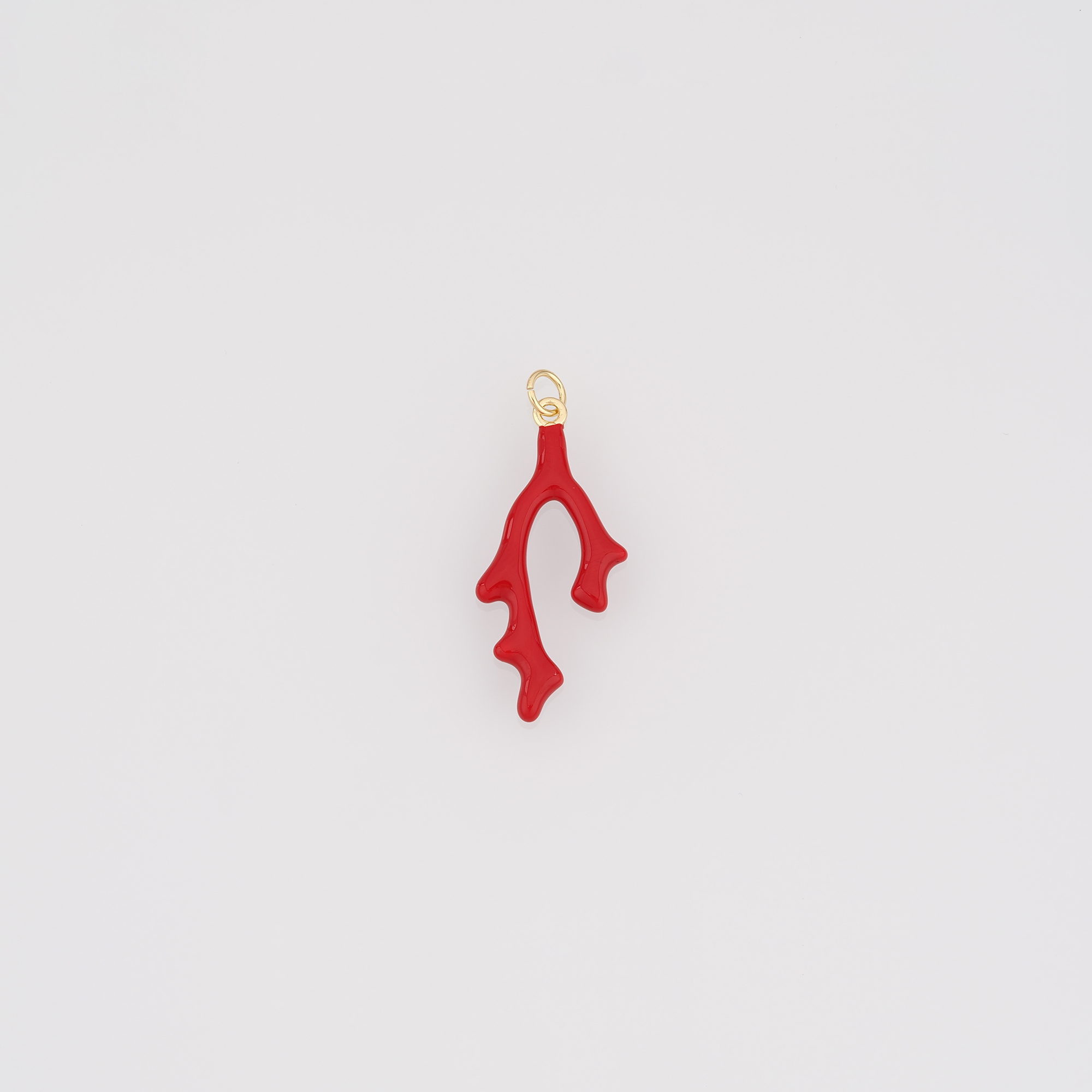 18K Gold Filled Antler Pendant,Enamel Elk Horn Charm Earrings Necklace for DIY Jewelry Making Supply