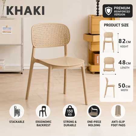 Plastic Chair Cafe Chair Restaurant Dining chair Living Room Study Chair kerusi cafe kerusi makan