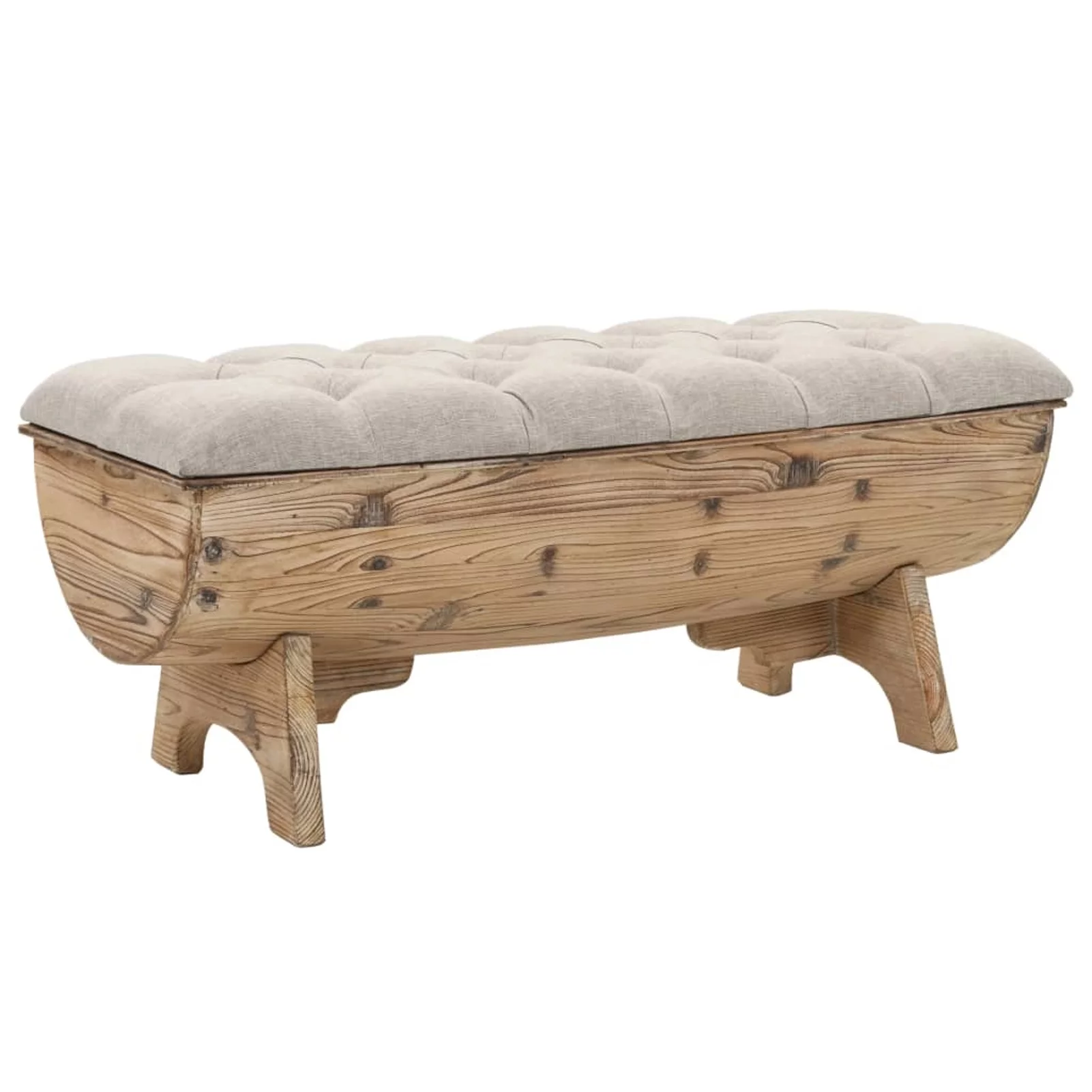 Anself Wooden Storage Bench, Padded Seat Storage Box, Fir Wood Hall Bench for Bedroom, Closet, Entryway, Hallway, Home Furniture 40.6 x 20.1 x 17.3 Inches (L x W x H)