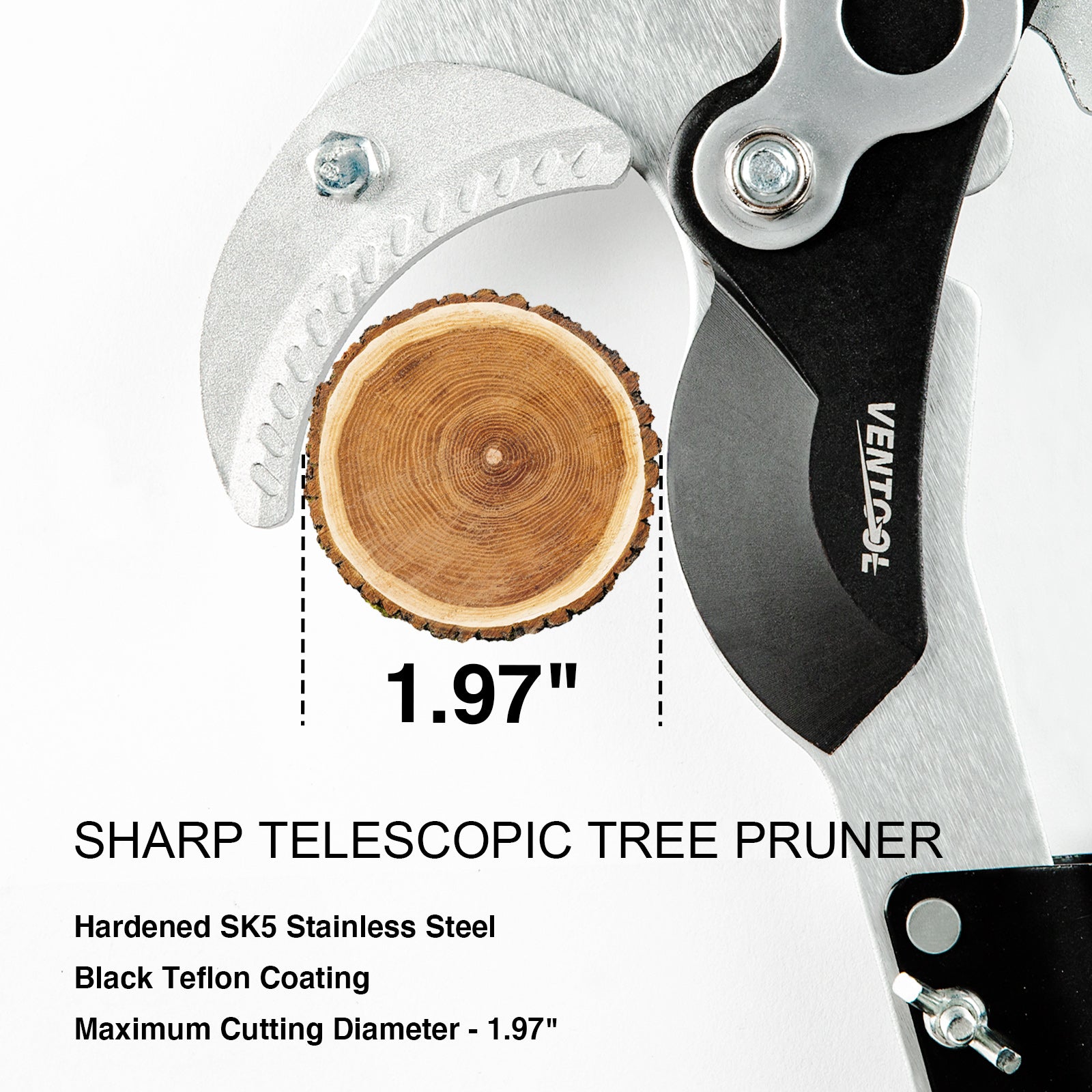 Ventool 120″ – 160″ Telescoplc Tree Pruners, Heavy-duty Branch Cutters