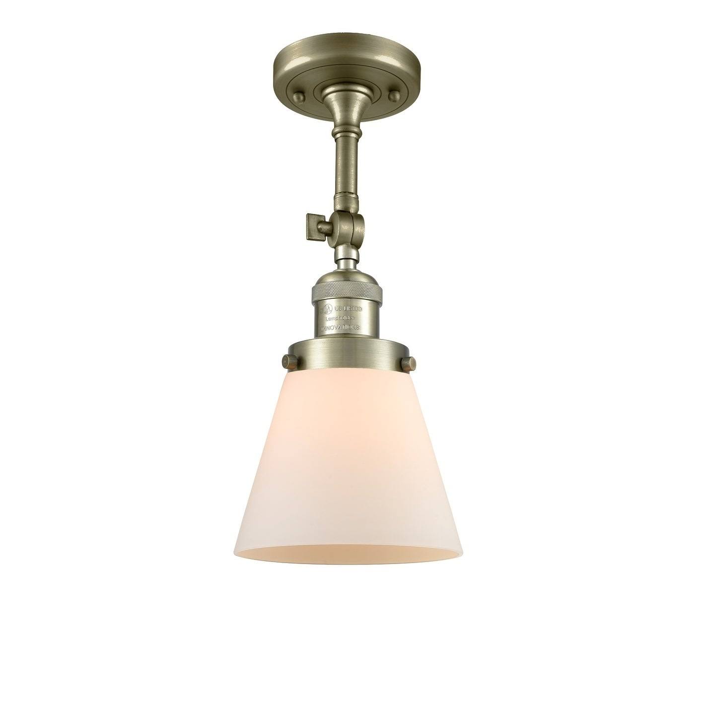 Innovations Lighting Small Cone 1 Light Semi Flush Mount 201F PN G64 (Nickel)