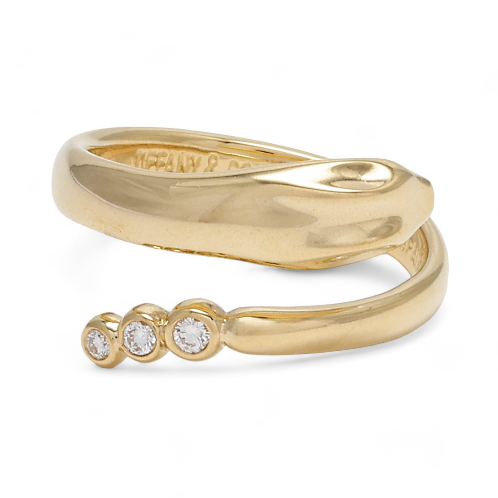Tiffany & Co. Elsa Peretti Snake Ring 18K Yellow Gold Diamond