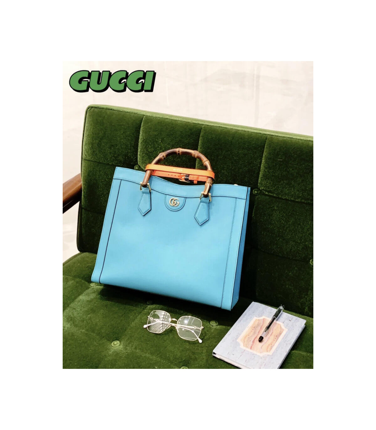 Gucci Diana Small Tote Bag Light Blue