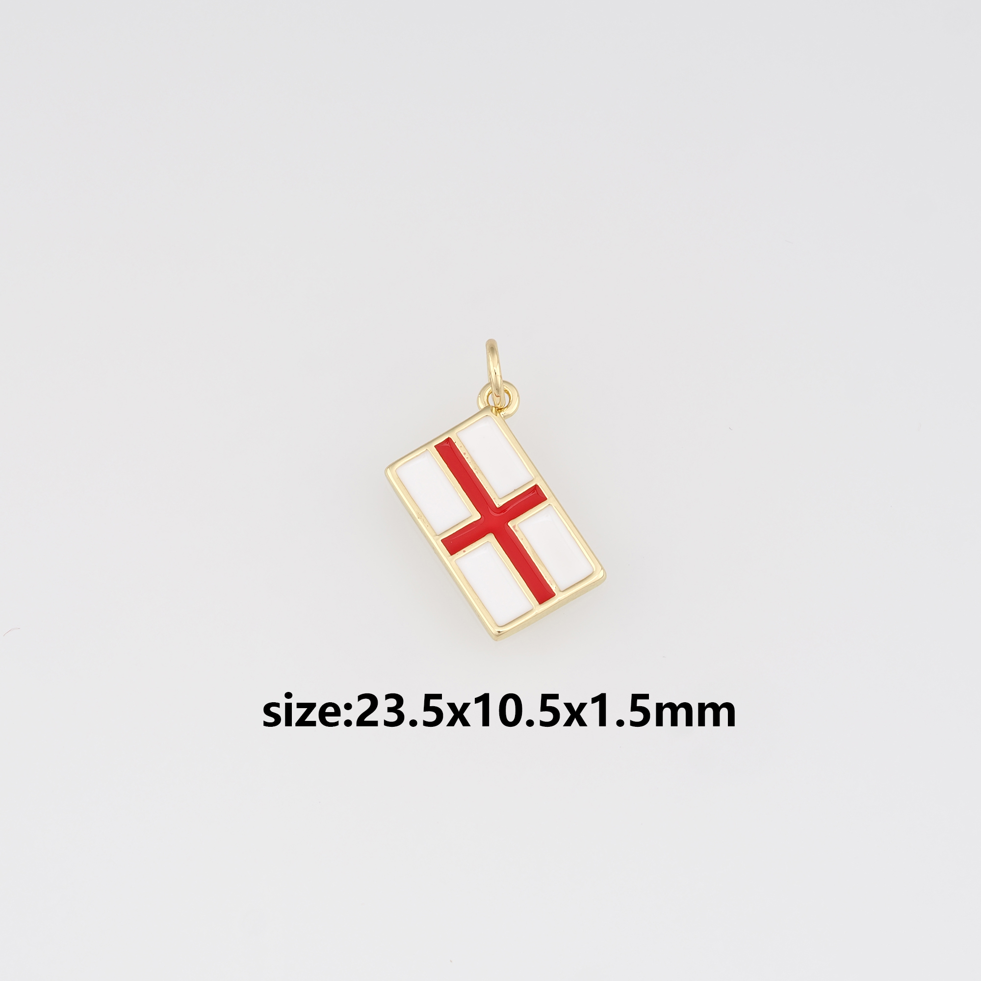 18K Gold Filled Rectangle Pendant,Enamel Rectangle Charm Earrings Necklace for DIY Jewelry Making Supply