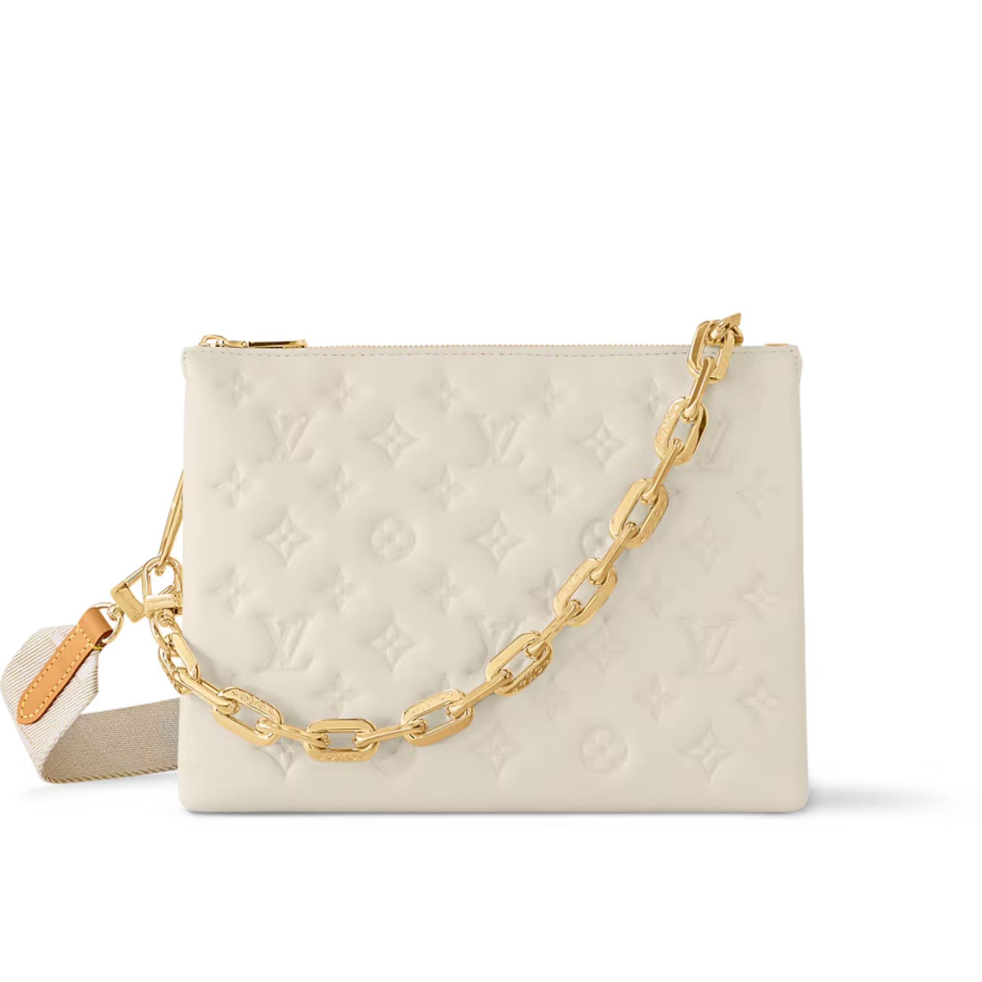 Louis Vuitton Coussin PM Monogram Empreinte Leather Craie 26cm/10.2in M23758