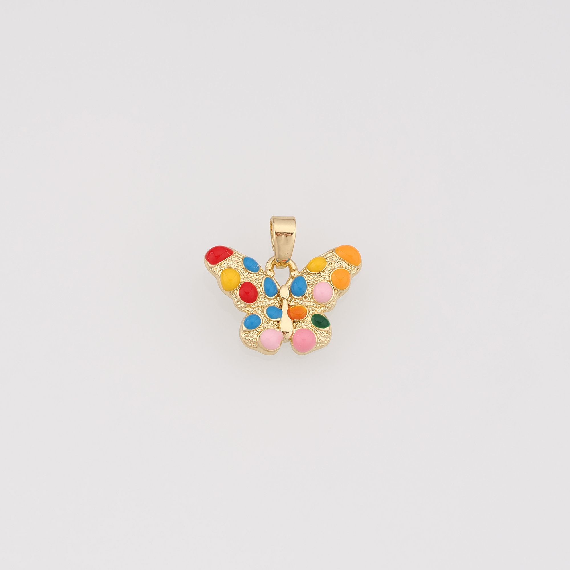 18K Gold Filled Butterfly Pendant,Enamel Butterfly Charm Earrings Necklace for DIY Jewelry Making Supply