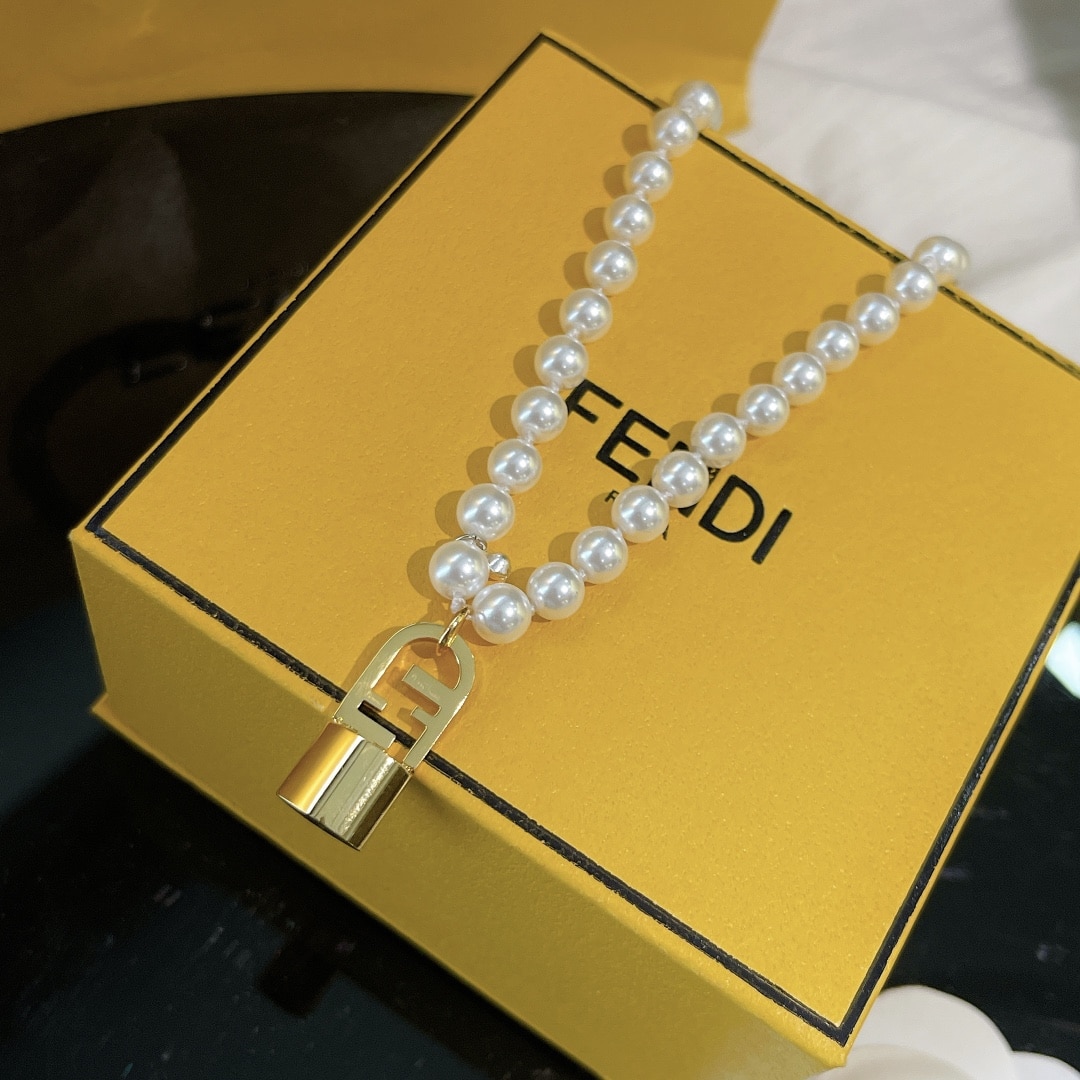 Fendi Lock Pear Necklace
