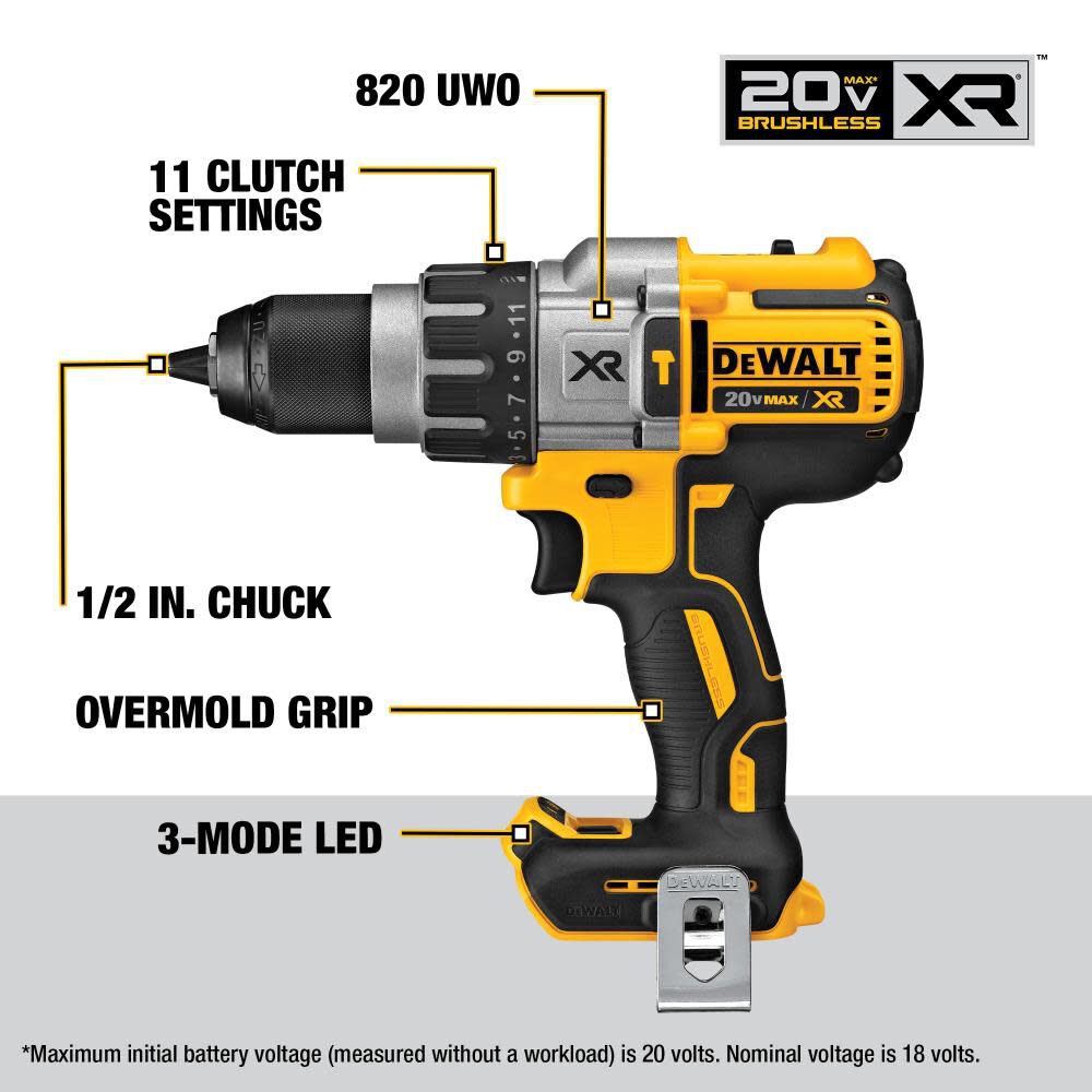 DEWALT 20V MAX XR Hammer Drill Bare Tool DCD996B
