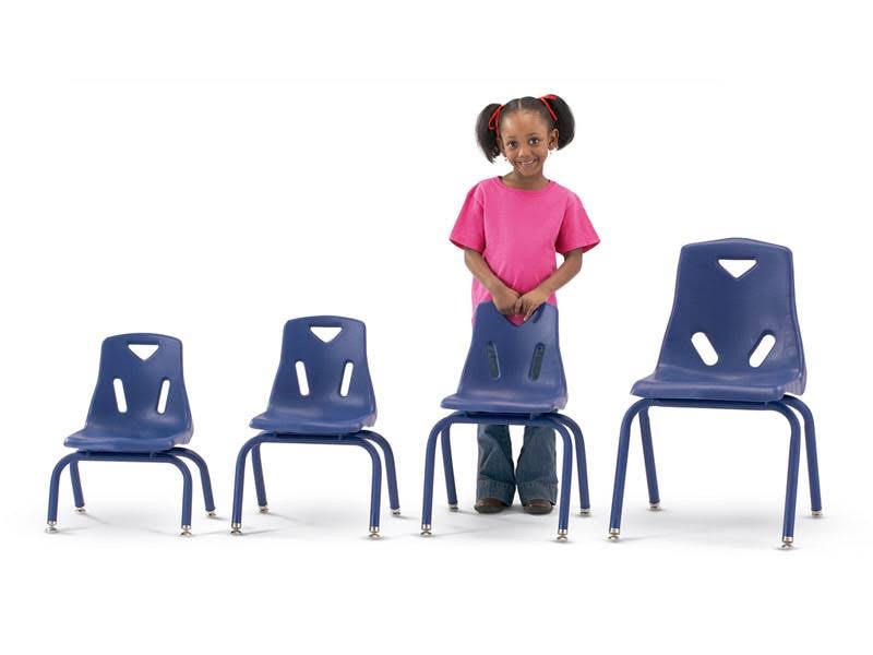 Berries Stacking Chairs with Powder-Coated Legs - 12x22 HT - Set of 6 - Yellow