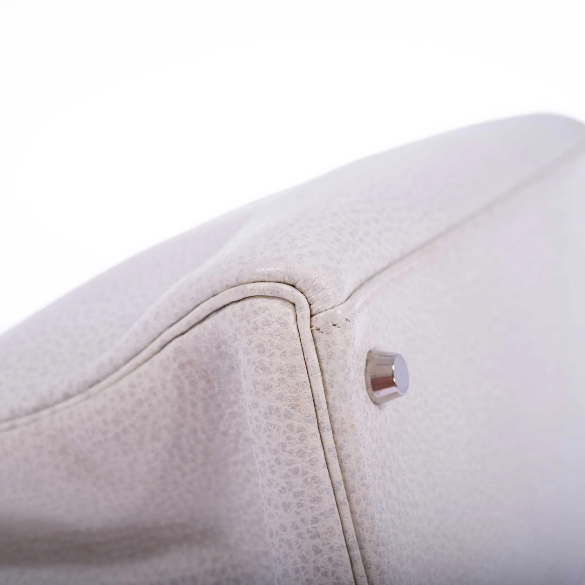 Hermès Kelly 35 Retourné Dalmatian White Buffalo Skipper Palladium Hardware