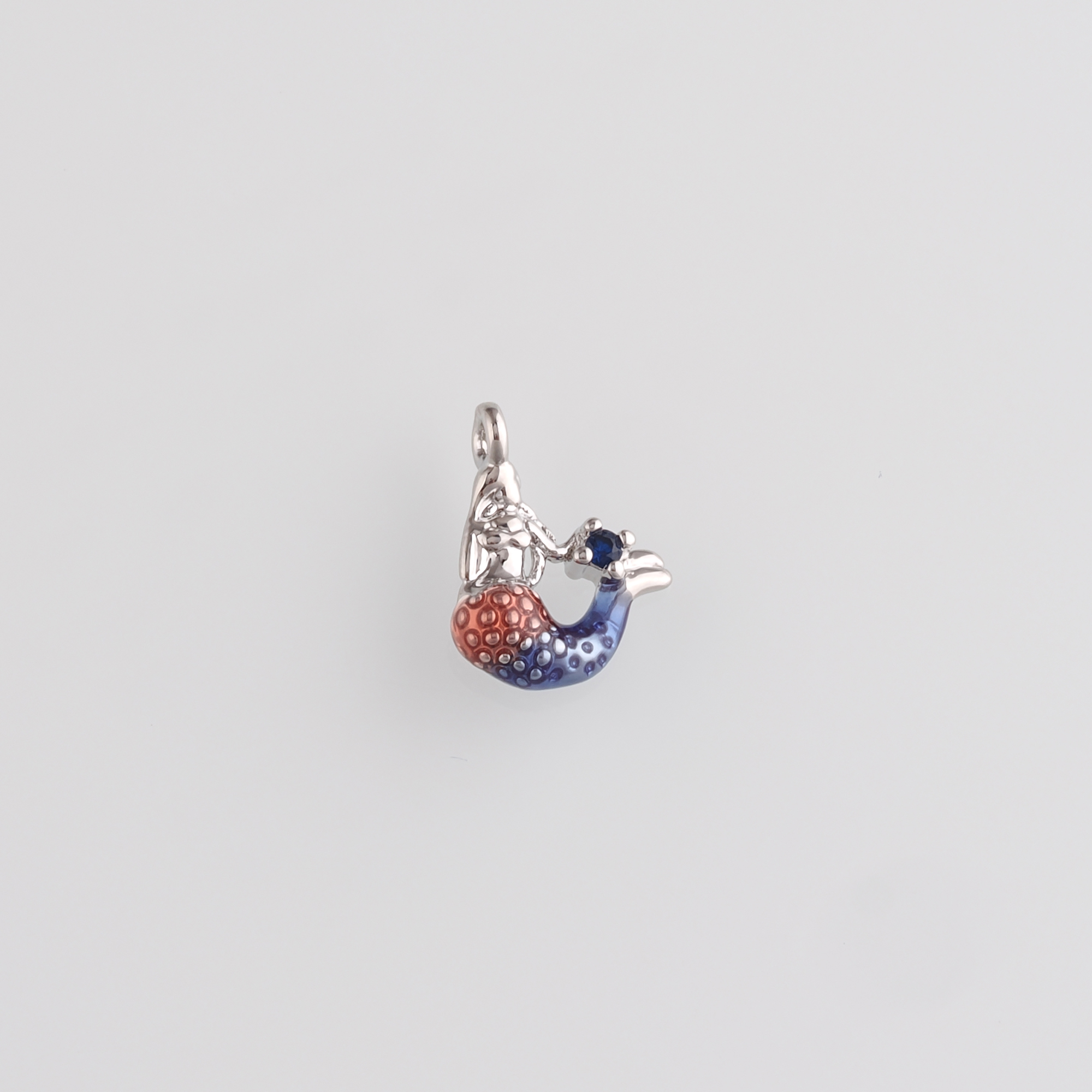 18K Gold Filled Mermaid Pendant,Enamel Mermaid Charm Earrings Necklace for DIY Jewelry Making Supply
