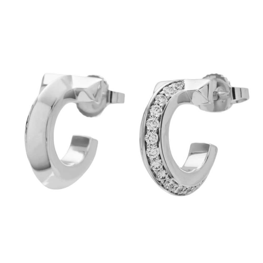 Tiffany & Co. Tiffany T One Hoop Earrings Extra Mall 18K White Gold 69783031