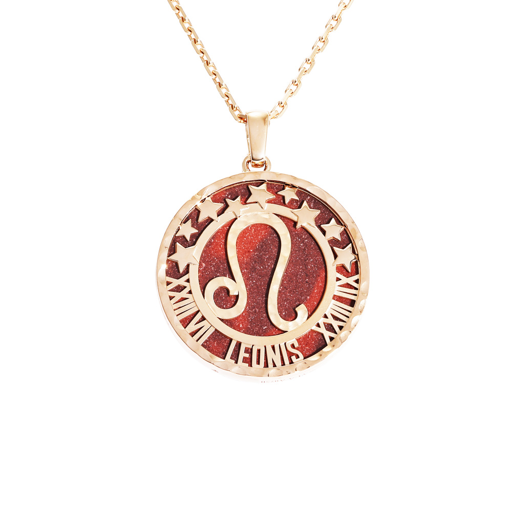 Van Cleef & Arpels Zodiac Leo Necklace 18K Rose Gold Jasper VCARP9R600