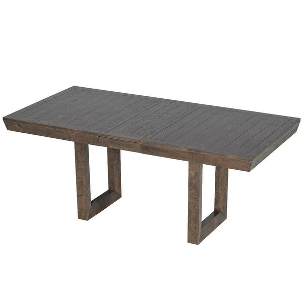 Extendable Dining Table Set,with Butterfly Leaf and6 Upholstered chair