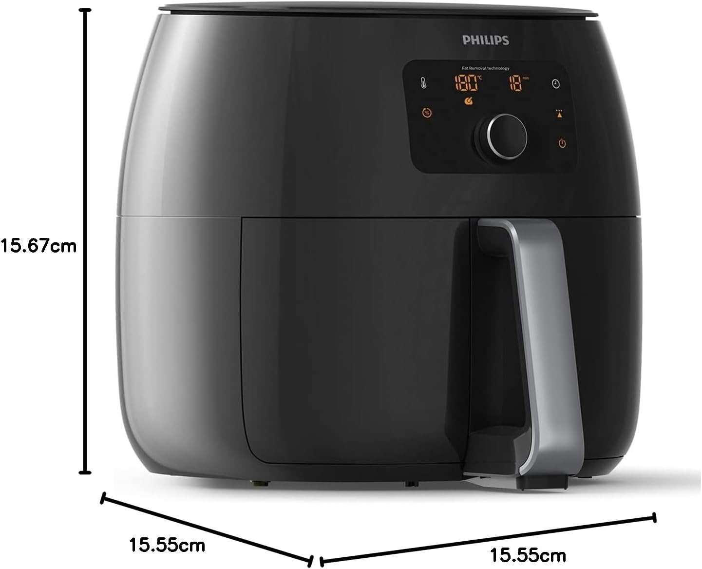 7QT 5-in-1 Electric Air Fryer, Fat Removal Tech, Rapid Air Circulation, Digital Touch Display, Keep Warm Mode, Black