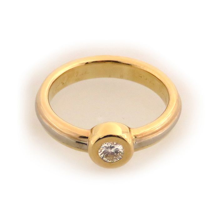 Cartier Monostone Diamond Ring K18YG Yellow Gold K18PG Pink Gold K18WG White Gold Ring Tri-Gold