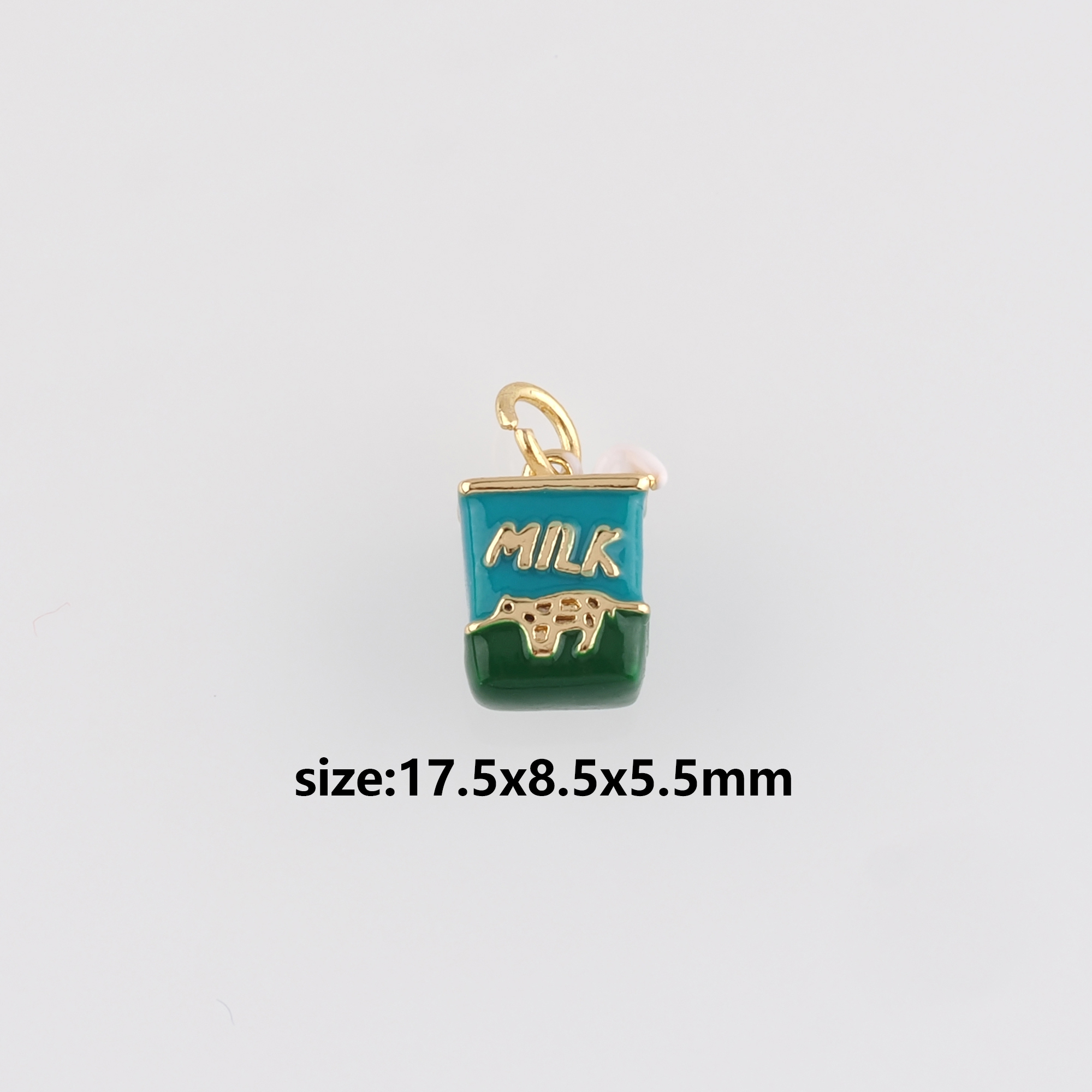 18K Gold Filled Milk Tea Pendant,Enamel Milk Tea Earrings Necklace for DIY Jewelry Making Supply