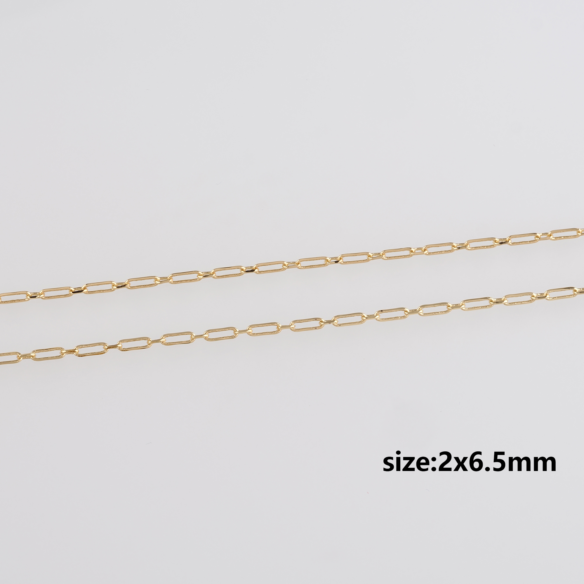 18K Gold Filled Paper Clip Chain Necklace,Dainty Link Chain,Gold Oval Chain Necklace for DIY Jewelry Making Supply