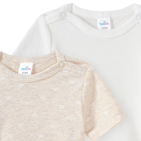 Topomini 2 Baby Bodys mit Bio-Baumwolle