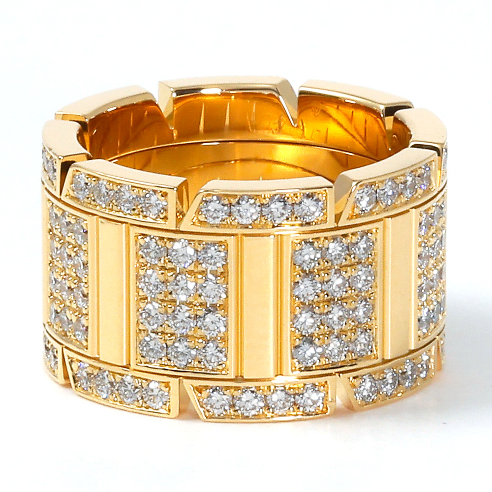 Cartier Tank Française Ring 18K Yellow Gold Diamond