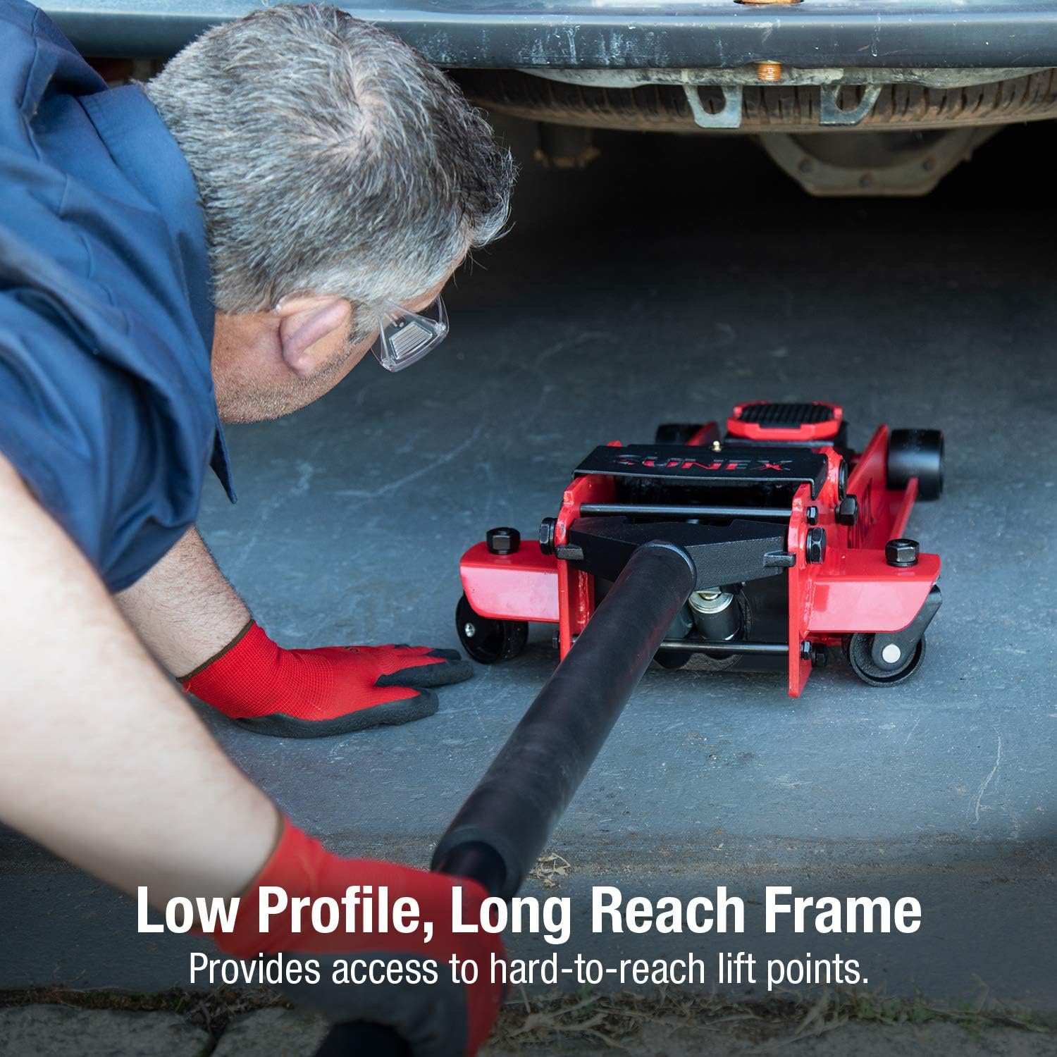 3.5 Ton Low Profile Steel Service Jack with Rapid Rise Technology