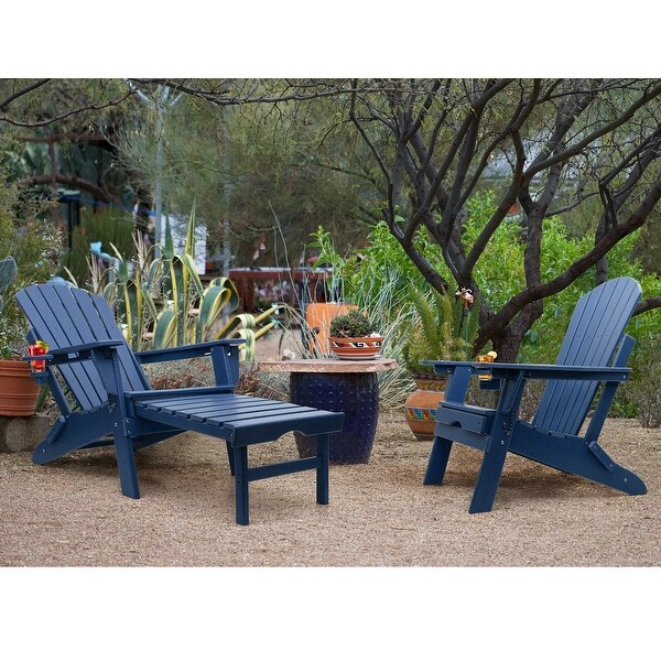 Vrakae Folding and Adjustable Adirondack Chair with Ottoman