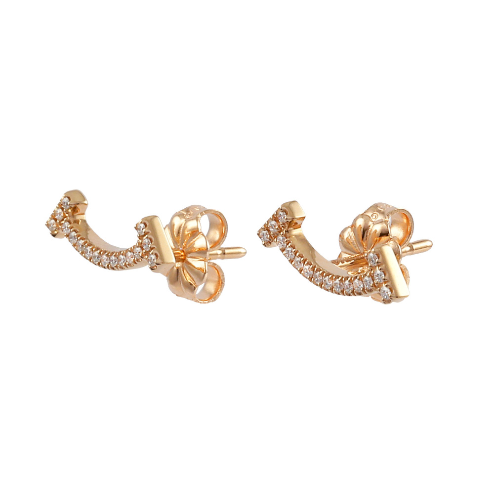 Tiffany & Co. Tiffany T Smile Earrings 18K Rose Gold Diamond 60150743