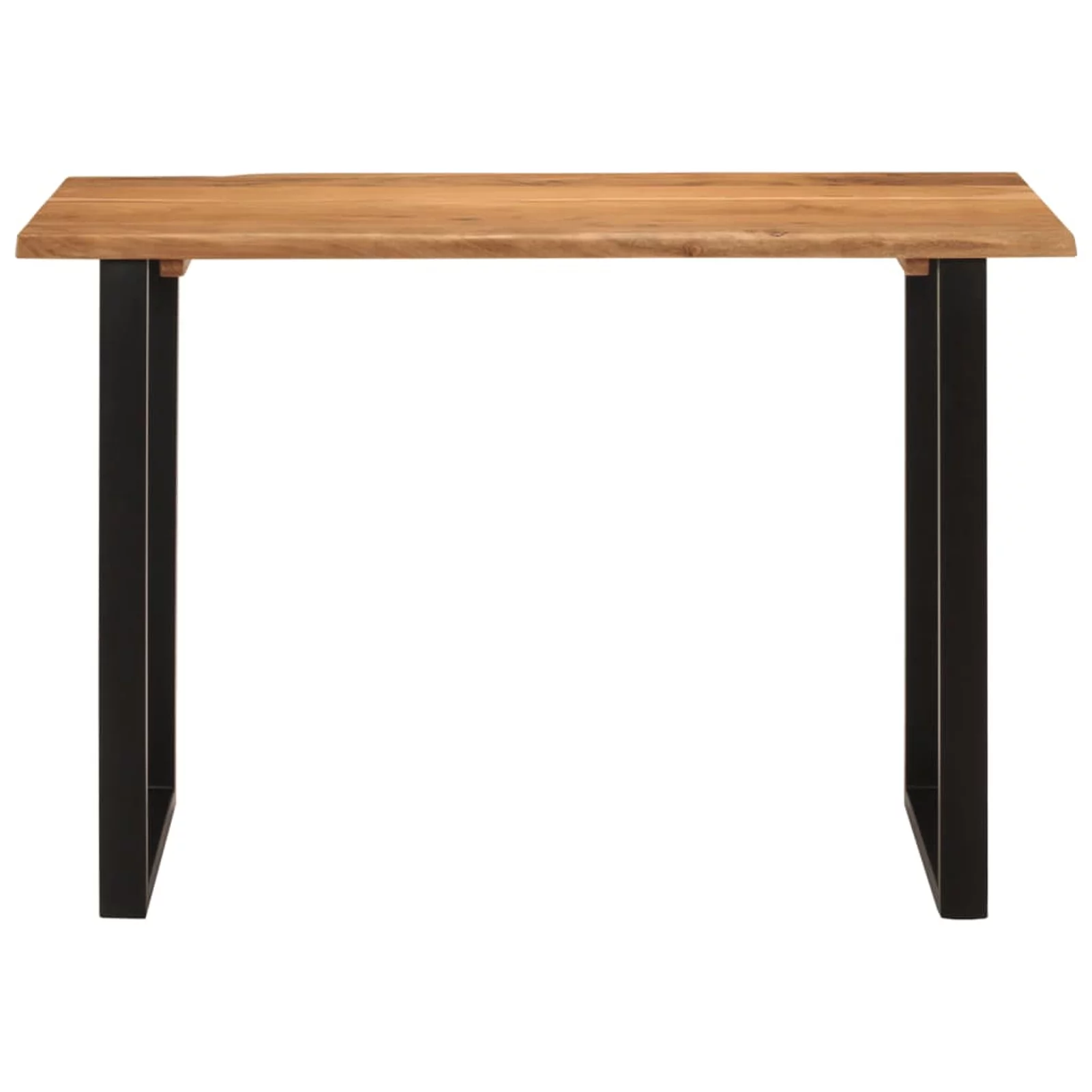 moobody Dining Table, Acacia Wood Top Dinner Table, Iron Legs Kitchen Table for Dining Room, Restaurant, Cafe, Bistro, Home Furniture 43.3 x 19.7 x 29.9 Inches (L x W x H)
