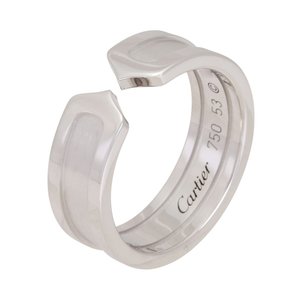 Cartier 2C C Do Ring 18K White Gold B4040500
