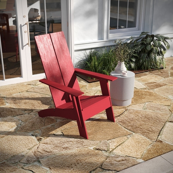 Modern Dual Slat Back Adirondack Style Patio Chair