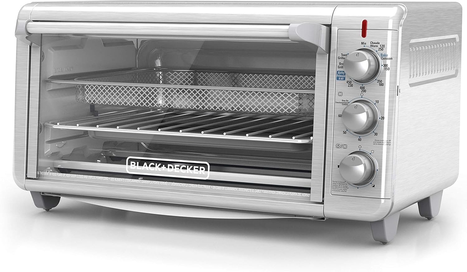 5-in-1 XL Air Fry Convection Toaster Oven 17L 8-Slice Stainless Steel 450°F