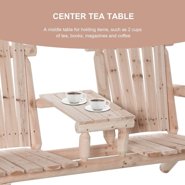 Outsunny Wood Adirondack Patio Bench Chair