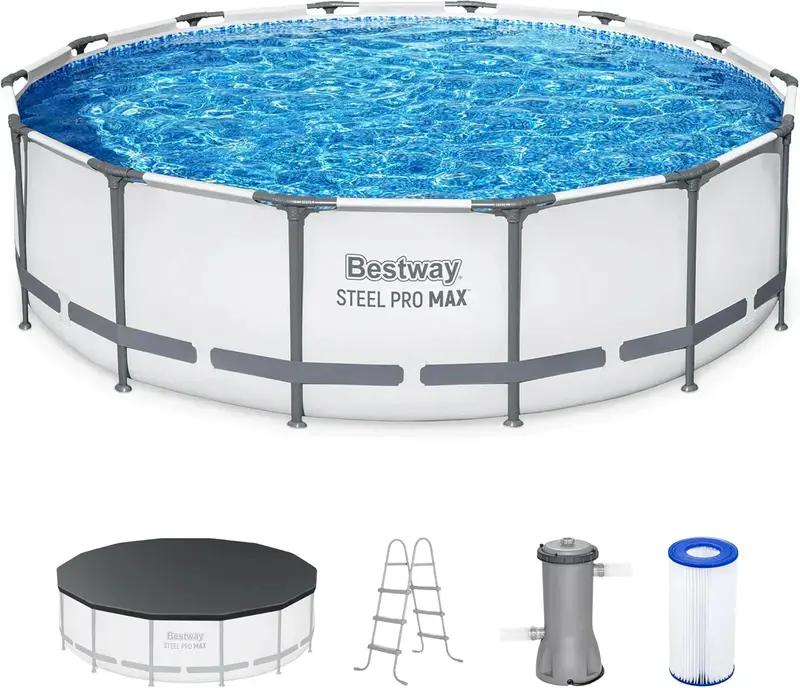 Steel Pro MAX Above-Ground Swimming Pool – 10 ft x 30 in Round Backyard Pool Kit with Durable Frame