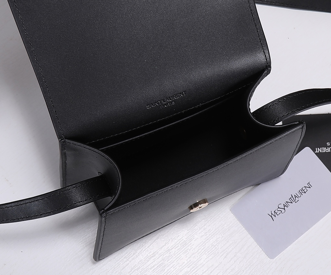 Saint Laurent Kaia North/South Satchel In Leather Black