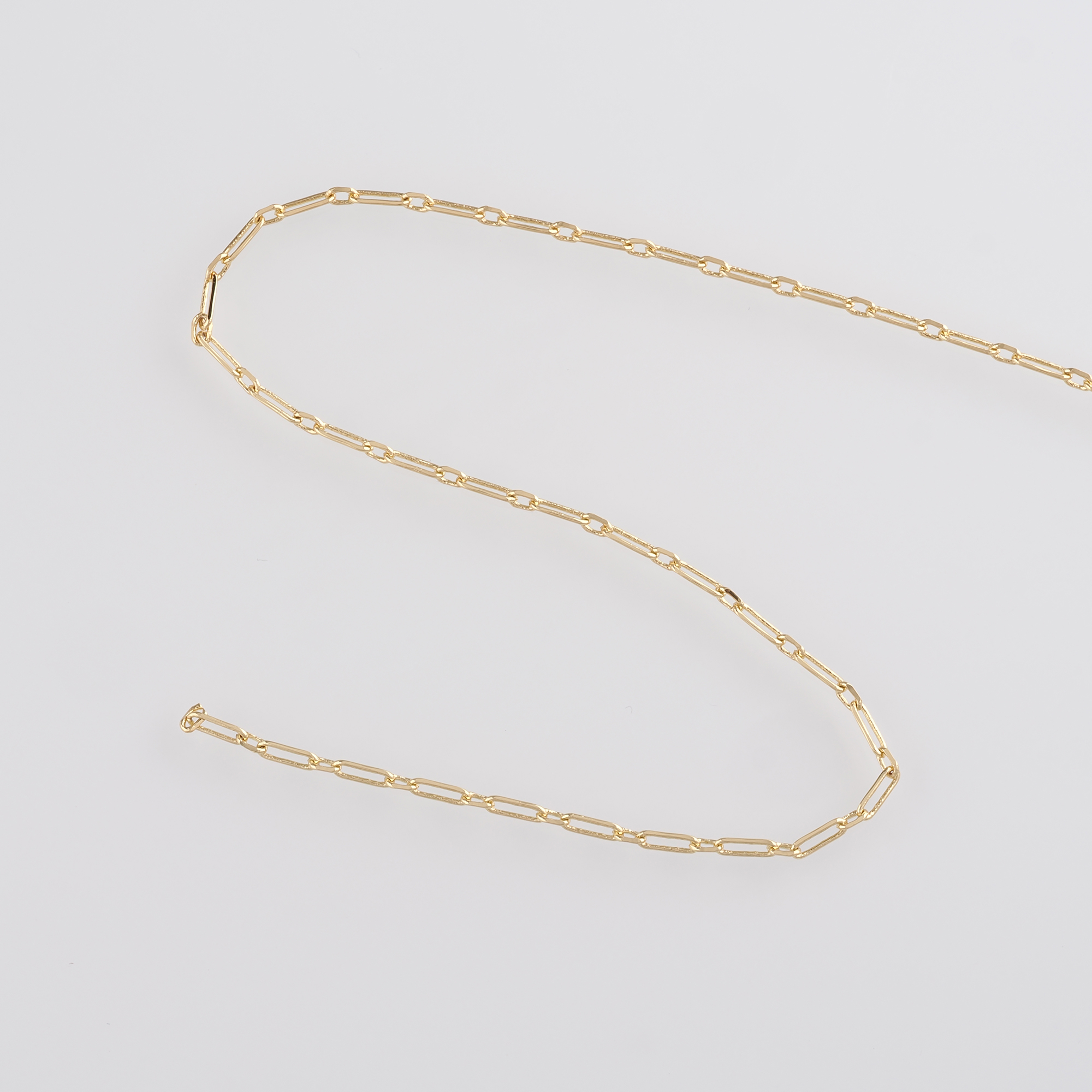 18K Gold Filled Paper Clip Chain Necklace,Dainty Link Chain,Gold Oval Chain Necklace for DIY Jewelry Making Supply