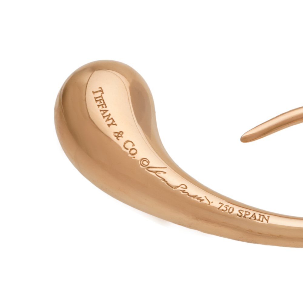 Tiffany & Co. Elsa Peretti Teardrop Earrings 18K Rose Gold