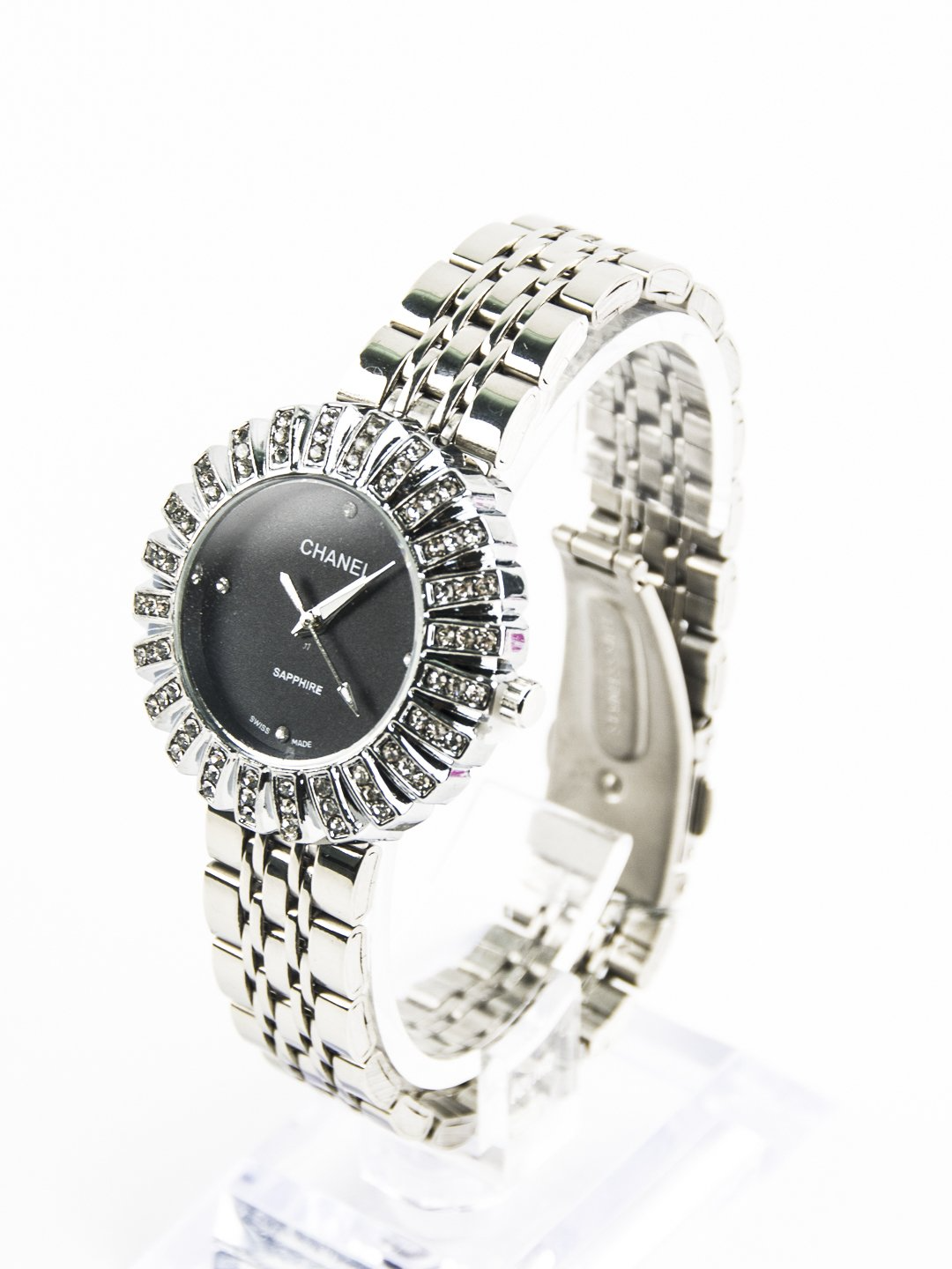 Chanel Sapphire Diamond Watch Black Dial
